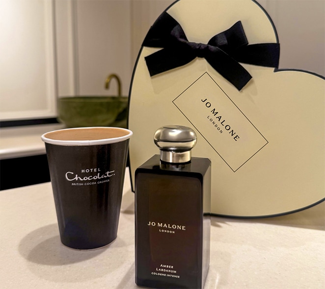 Jo Malone London Amber Labdanum Cologne Intense and Hotel Chocolat