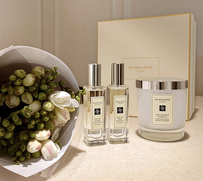 Jo Malone London English Pear & Freesia and English Pear & Sweet Pea Colognes and Candle