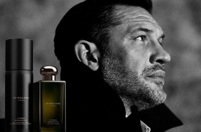 Tom Hardy in Black & White with cypress & grapevine products