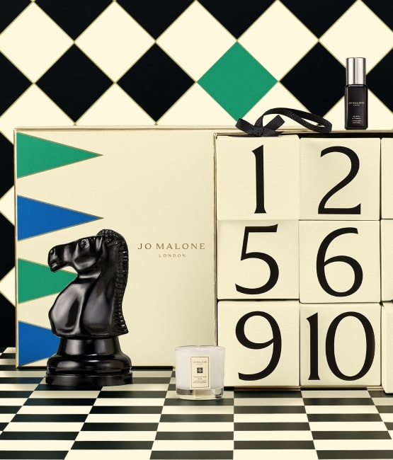 Jo Malone London 12 Days of christmas ornament collection with products 
