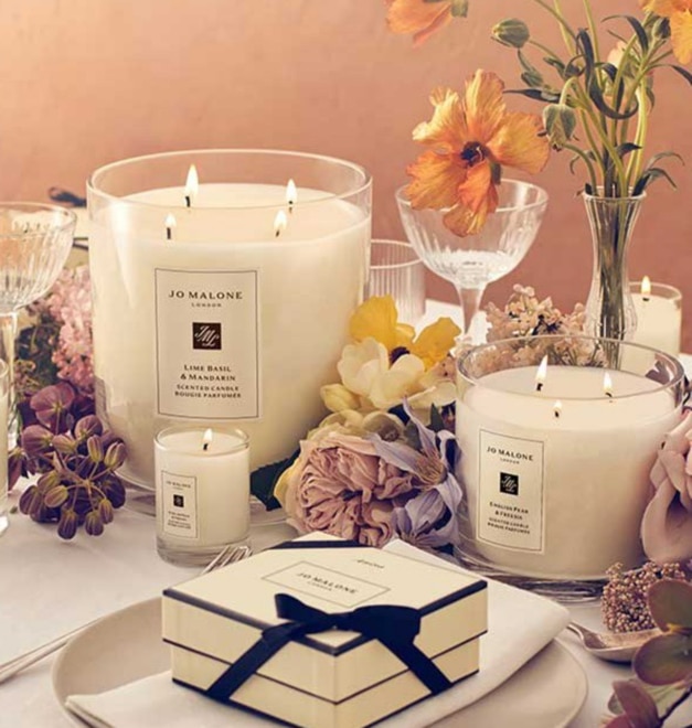 Jo Malone London Wedding Table with Candles and flowers